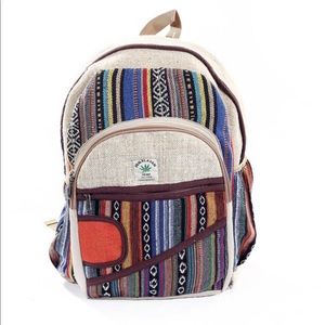 Handmade Multi Pocket Hemp Backpack